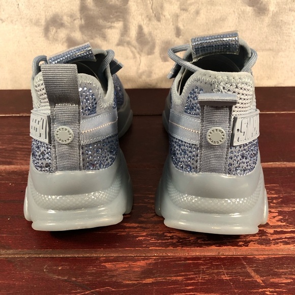 Steve Madden Women's Maxima Rhinestone-Trim Trainer Sneakers Blue Size 6 - Picture 6 of 11